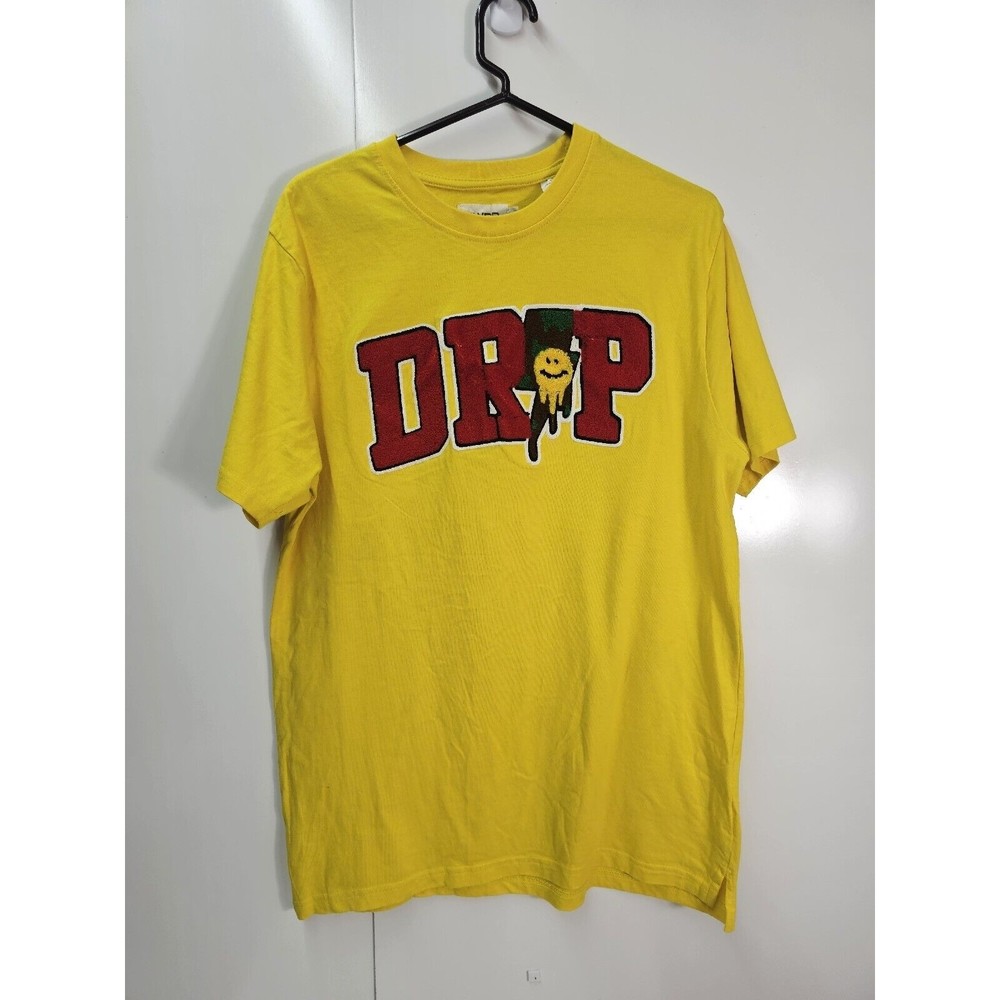 FWRD Denim DRIP Embroiderd Yellow Graphic Tee Sz XL